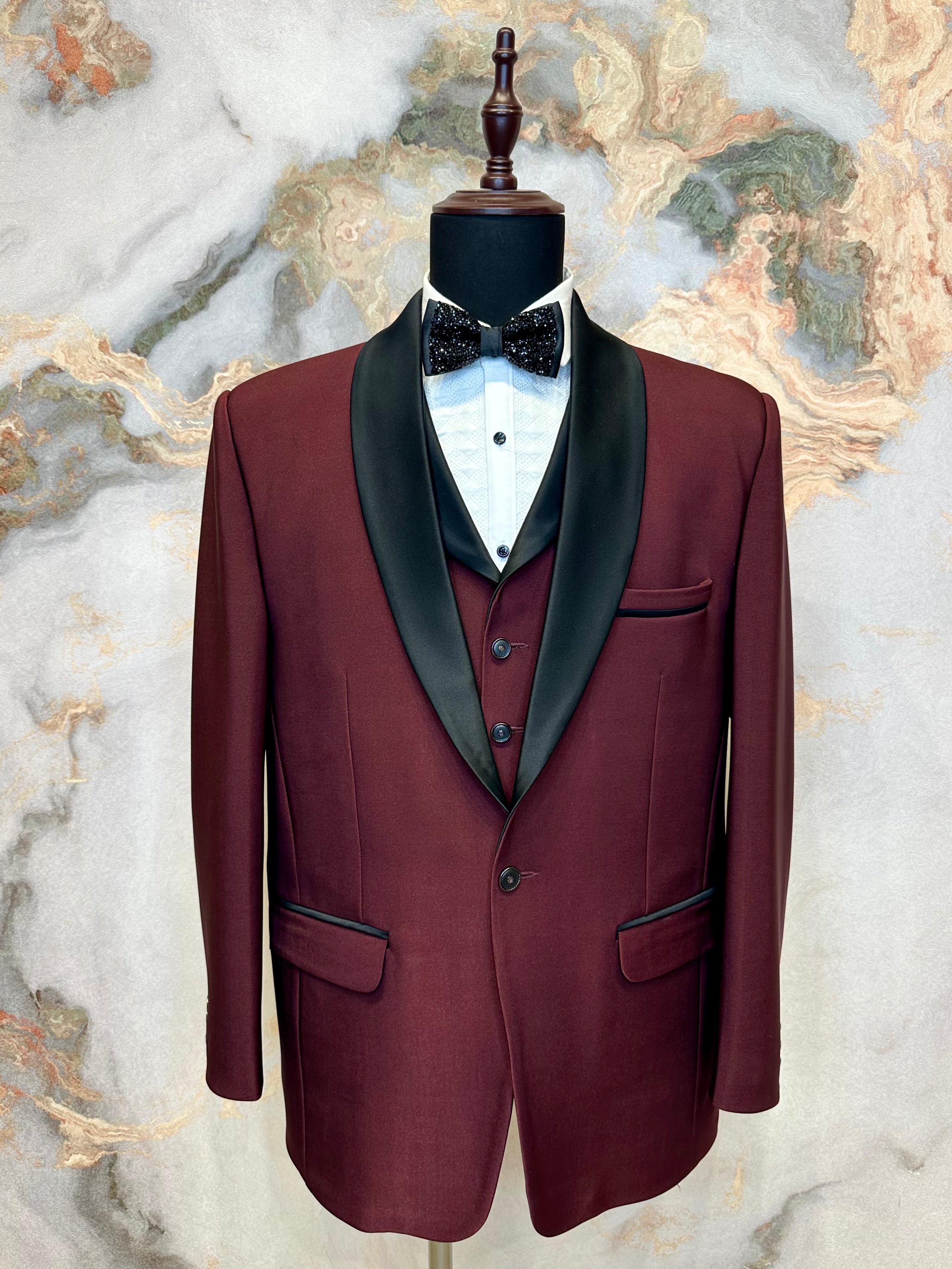 Burgundy Tuxedo Suit