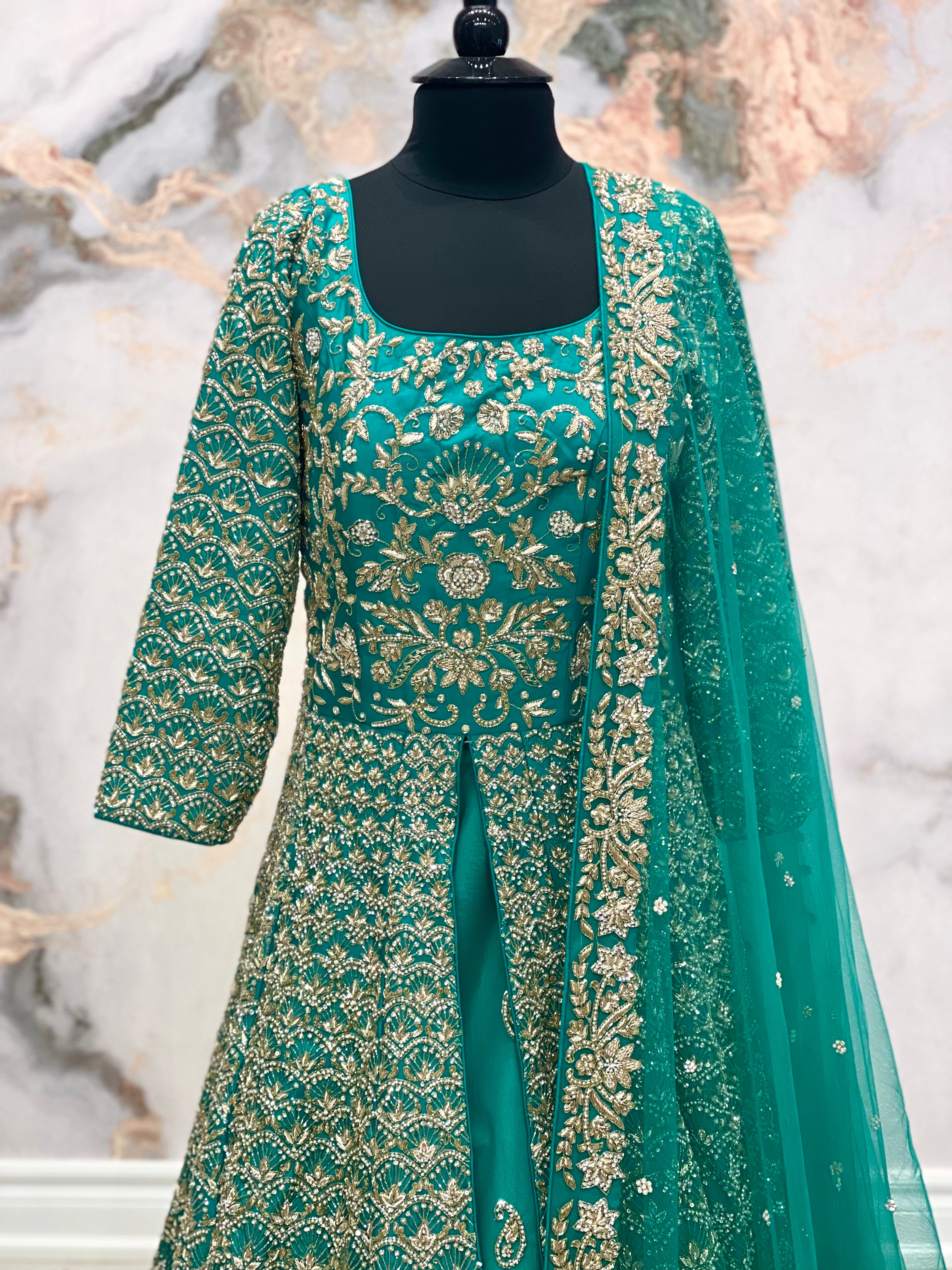 ZAREEN Bridal Anarkali Lehenga with train
