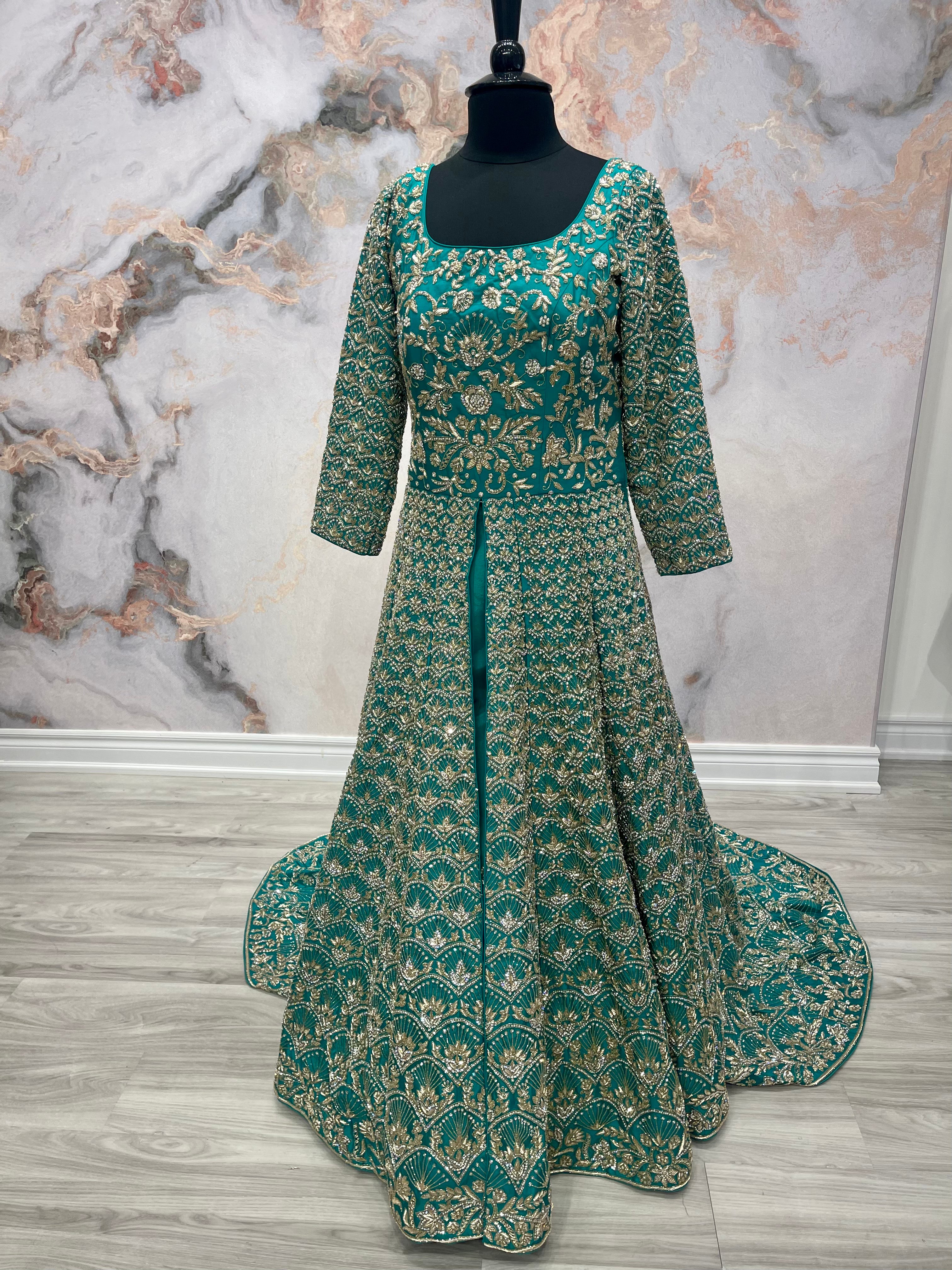 ZAREEN Bridal Anarkali Lehenga with train